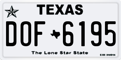 TX license plate DOF6195