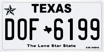 TX license plate DOF6199