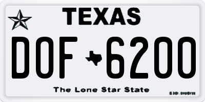 TX license plate DOF6200