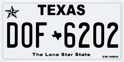 TX license plate DOF6202