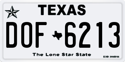 TX license plate DOF6213