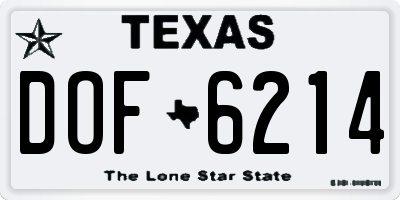 TX license plate DOF6214