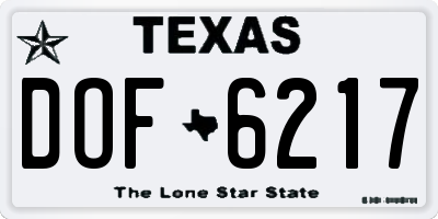 TX license plate DOF6217