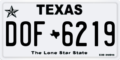TX license plate DOF6219