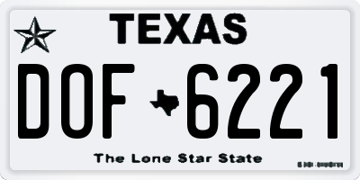 TX license plate DOF6221