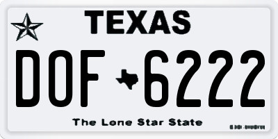 TX license plate DOF6222