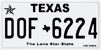 TX license plate DOF6224