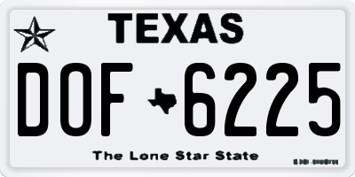 TX license plate DOF6225