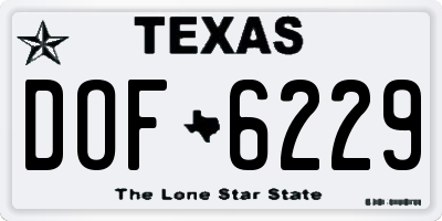 TX license plate DOF6229
