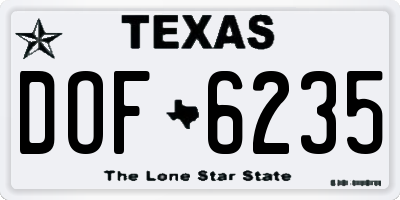 TX license plate DOF6235