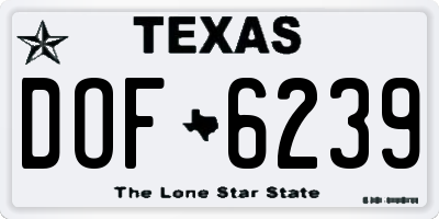 TX license plate DOF6239