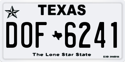 TX license plate DOF6241