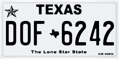TX license plate DOF6242