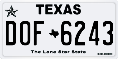 TX license plate DOF6243