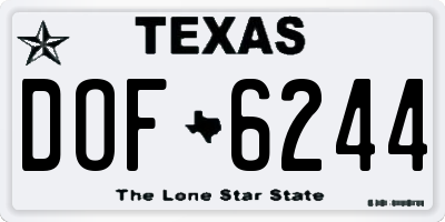 TX license plate DOF6244