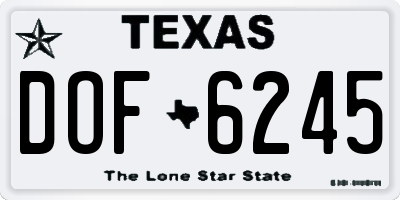 TX license plate DOF6245