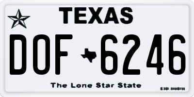 TX license plate DOF6246