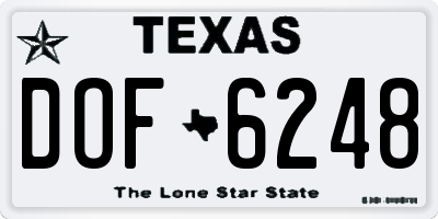 TX license plate DOF6248