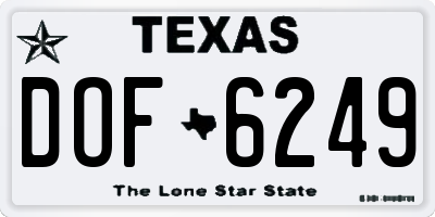 TX license plate DOF6249