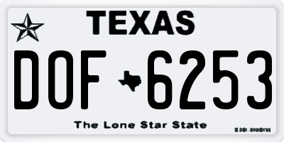 TX license plate DOF6253