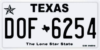 TX license plate DOF6254