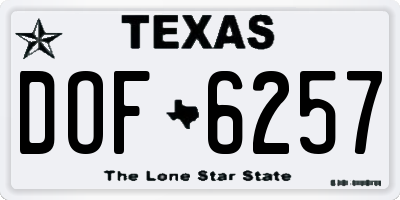 TX license plate DOF6257