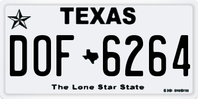 TX license plate DOF6264