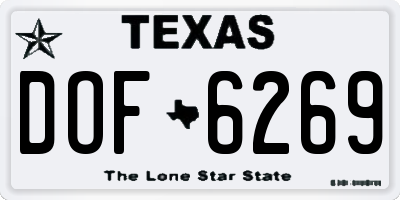 TX license plate DOF6269