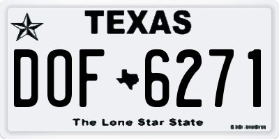 TX license plate DOF6271