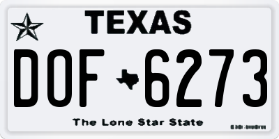 TX license plate DOF6273