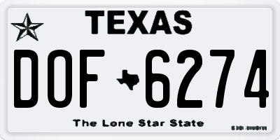 TX license plate DOF6274