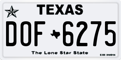 TX license plate DOF6275