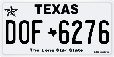 TX license plate DOF6276