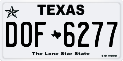 TX license plate DOF6277