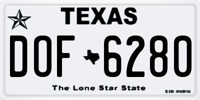 TX license plate DOF6280