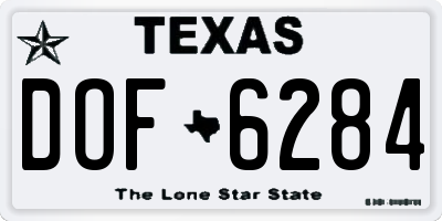 TX license plate DOF6284