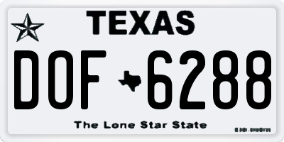 TX license plate DOF6288