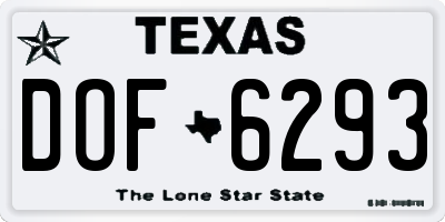 TX license plate DOF6293