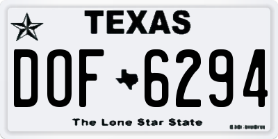 TX license plate DOF6294
