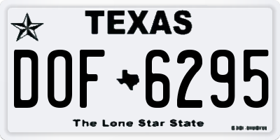 TX license plate DOF6295