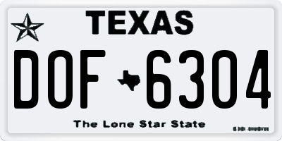 TX license plate DOF6304