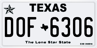 TX license plate DOF6306