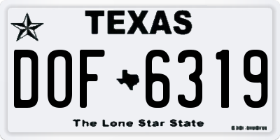 TX license plate DOF6319