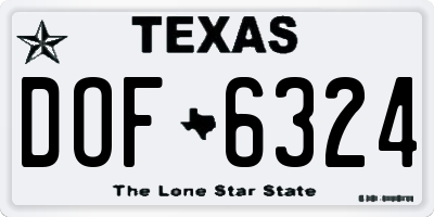 TX license plate DOF6324