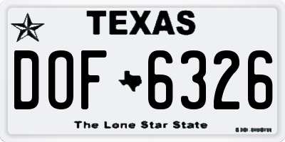 TX license plate DOF6326