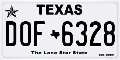 TX license plate DOF6328