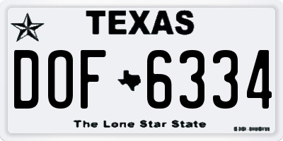 TX license plate DOF6334