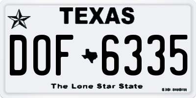 TX license plate DOF6335