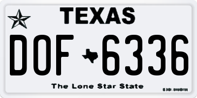 TX license plate DOF6336