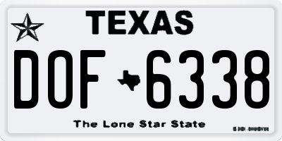 TX license plate DOF6338